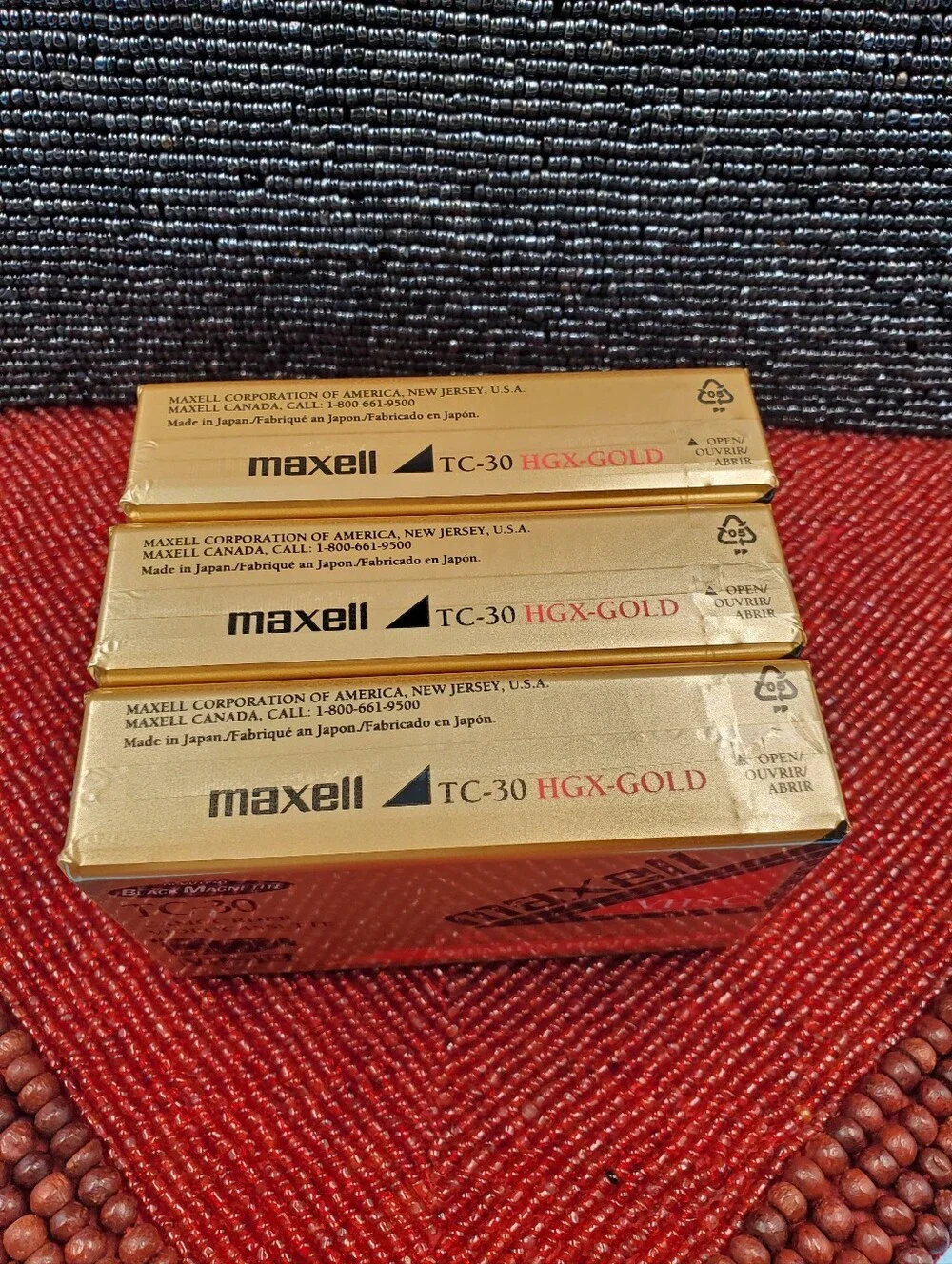3 Pack Maxell TC-20 Camcorder Tapes HGX-Gold New Sealed w/STORAGE LIBRARY CASE
